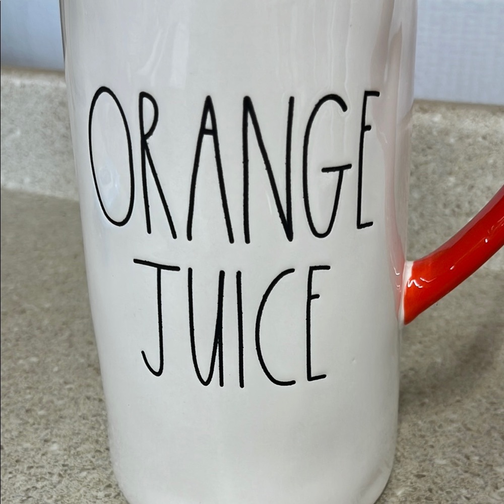 Rae Dunn White Orange Juice Pitcher with Orange Handle - Picture 2 of 5